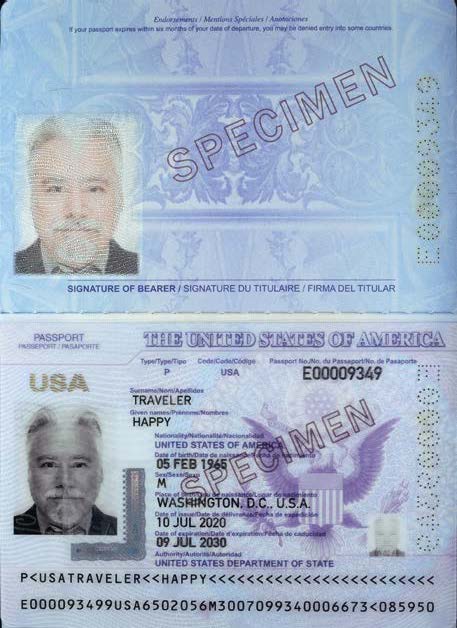 Sample US Passport